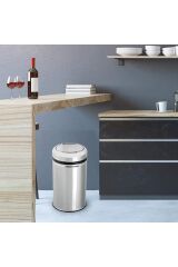Döner Kapaklı Pratik Çöp Kovası 16 LT Paslanmaz Mutfak Banyo Tuvalet Balkon Teras Çöp Kovası