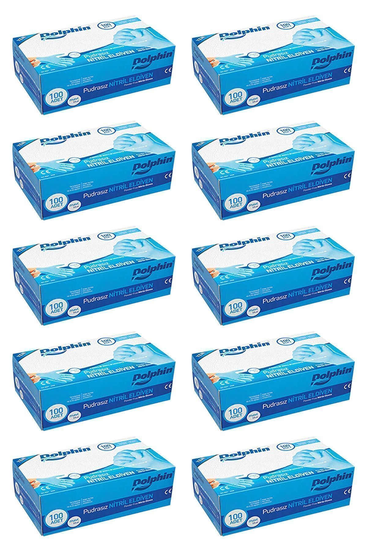 Pudrasız Mavi Nitril Eldiven M Beden - 100'lü Paket X 10 Adet